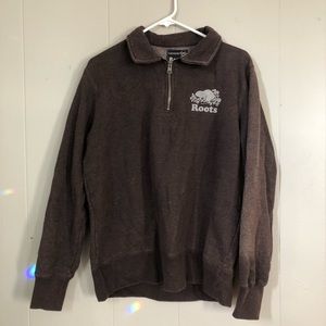 Roots Quarter-Zip Brown Sweatshirt